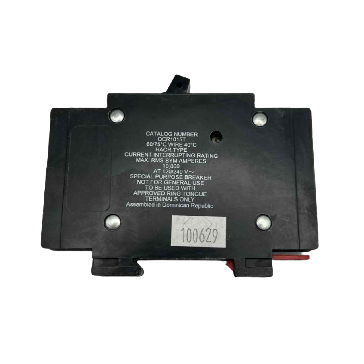 Eaton QCR 15 Amp, 1 Pole Quicklag Industrial Circuit Breaker with Ring or Spade Lug Terminals