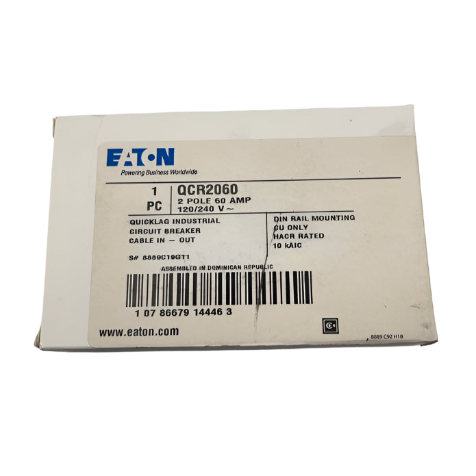 Eaton QCR 60 Amp, 2 Pole Quicklag Industrial Circuit Breaker
