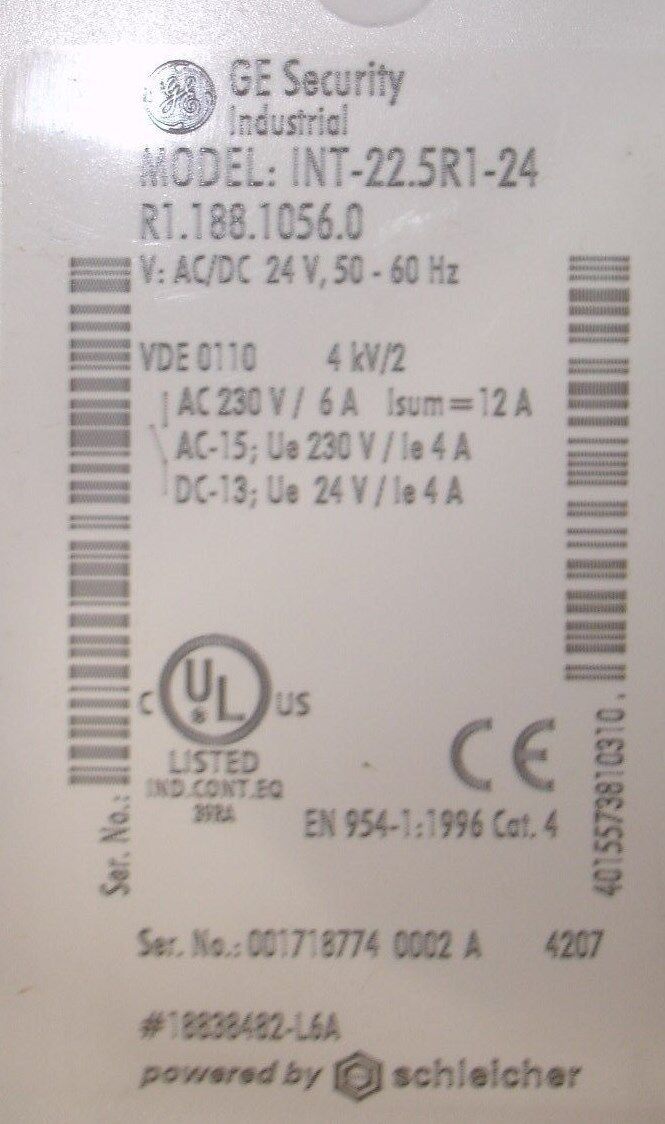 Edwards Signaling INT-22.5R1-24 - GuardSwitch Safety Monitor Relay