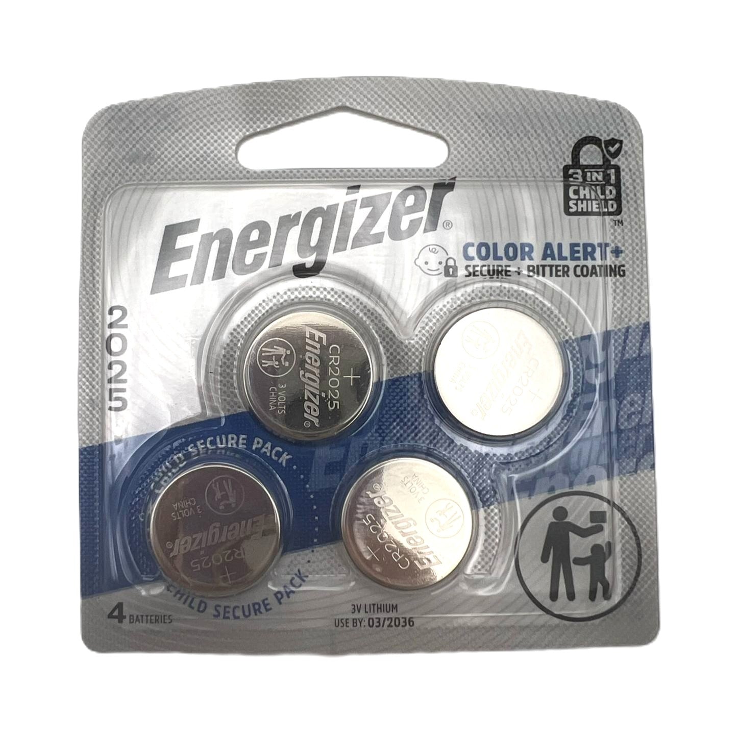 Energizer 2025 3V Battery Child Secure 4 Pack