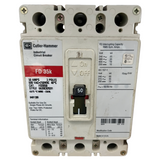Cutler-Hammer industrial circuit breaker with label on a white background