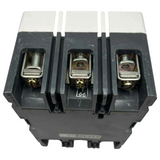 Three-phase electrical breaker on a white background