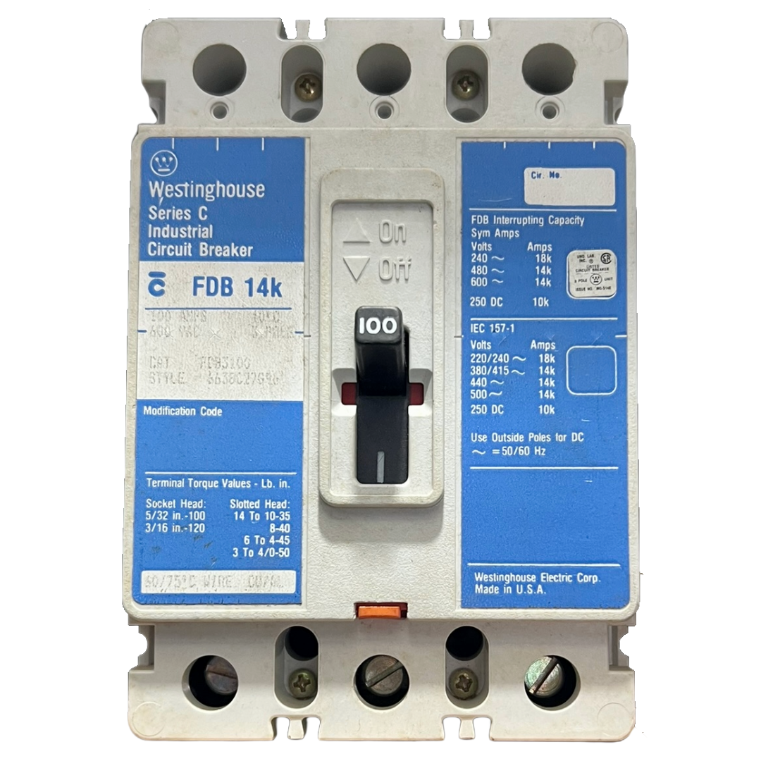 Eaton Type FDB 3 Pole, 100 Amp Circuit Breaker