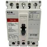 Eaton industrial circuit breaker with specifications on a white background
