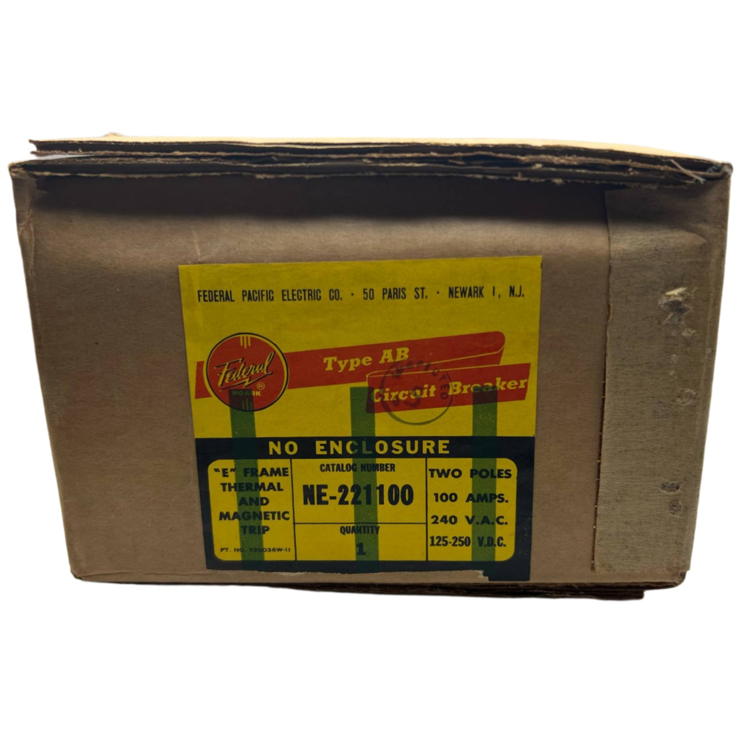 FPE NE 100 Amp, 2 Pole Type AB Breaker