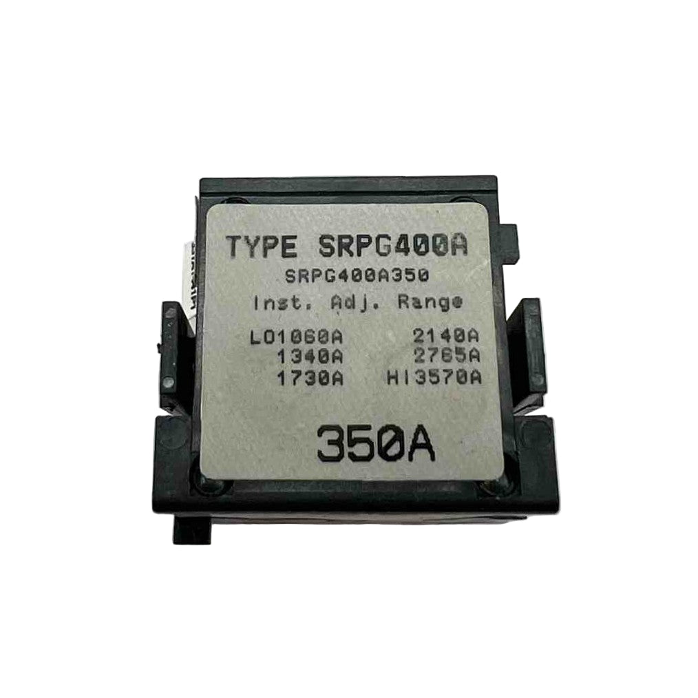 Electrical component with 'TYPE SRPG400A' label on a white background