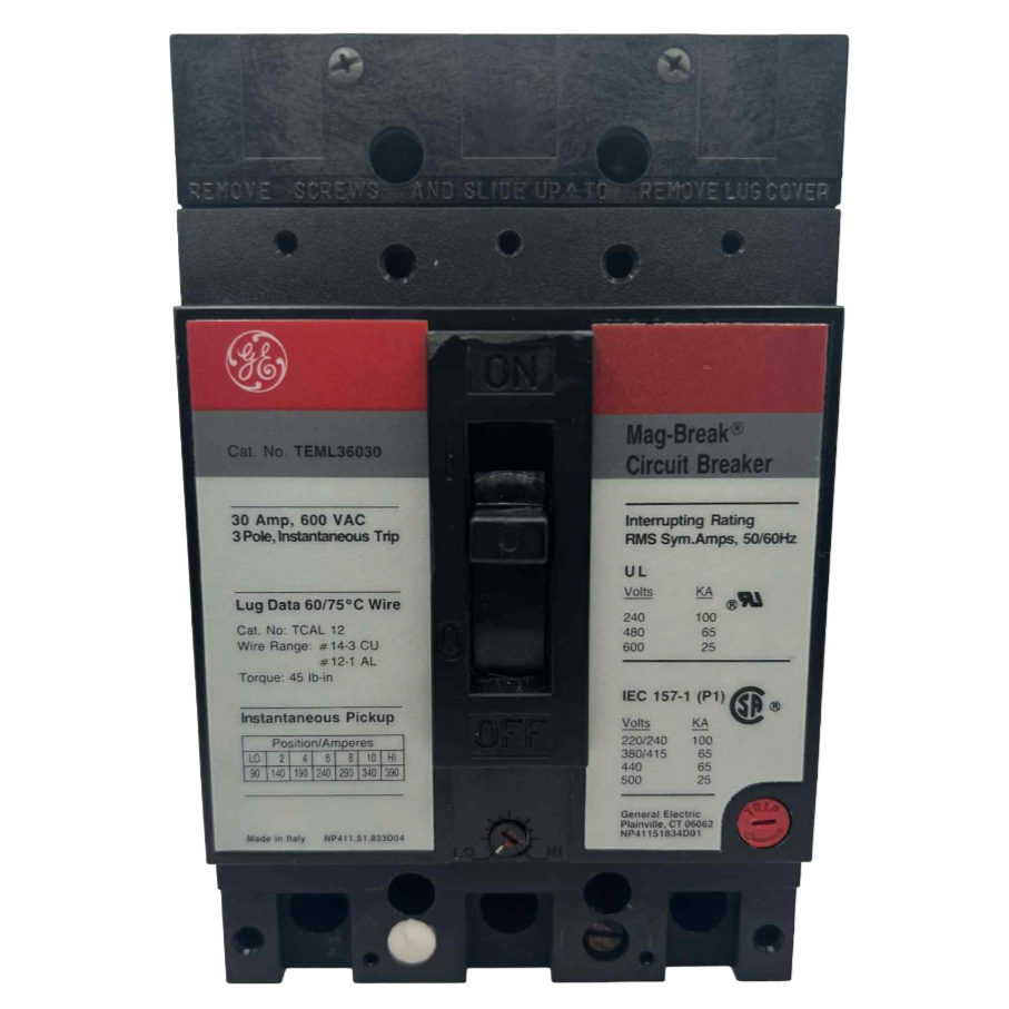 GE TEML 3 Pole, 30 Amp MAG-BREAK Circuit Breaker