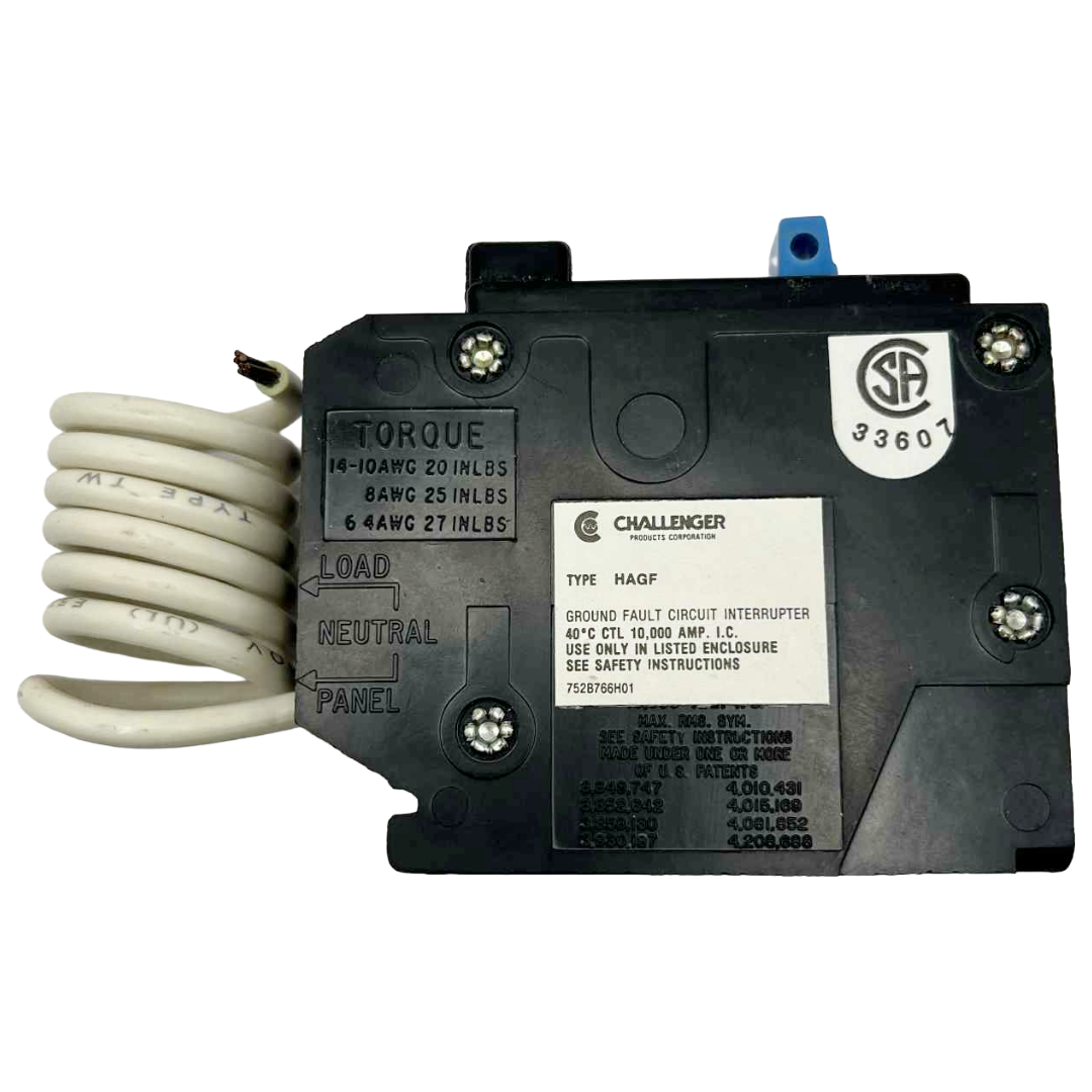 Electrical circuit breaker with wires on a white background