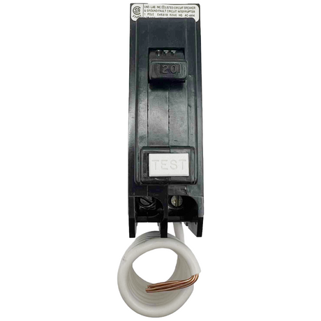 Electrical breaker with wiring on a white background