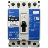 Westinghouse industrial circuit breaker with blue and white label on a white background