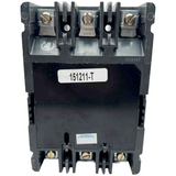 Black electrical breaker with visible model number on a white background