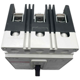 Electrical component with metallic and plastic parts on a white background