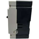 Electrical breaker with black and gray color scheme on a white background