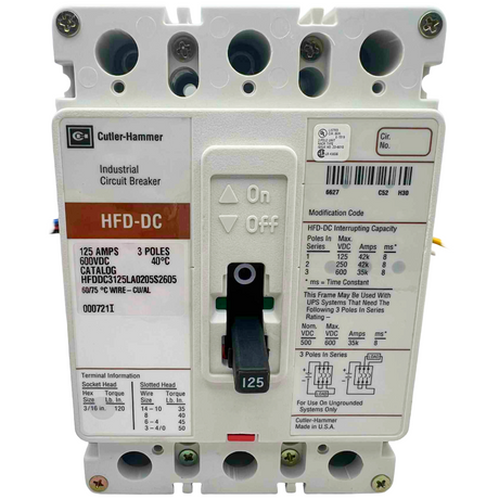 Cutler-Hammer industrial circuit breaker on a white background