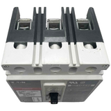 Electrical breaker with metallic and plastic components on a white background