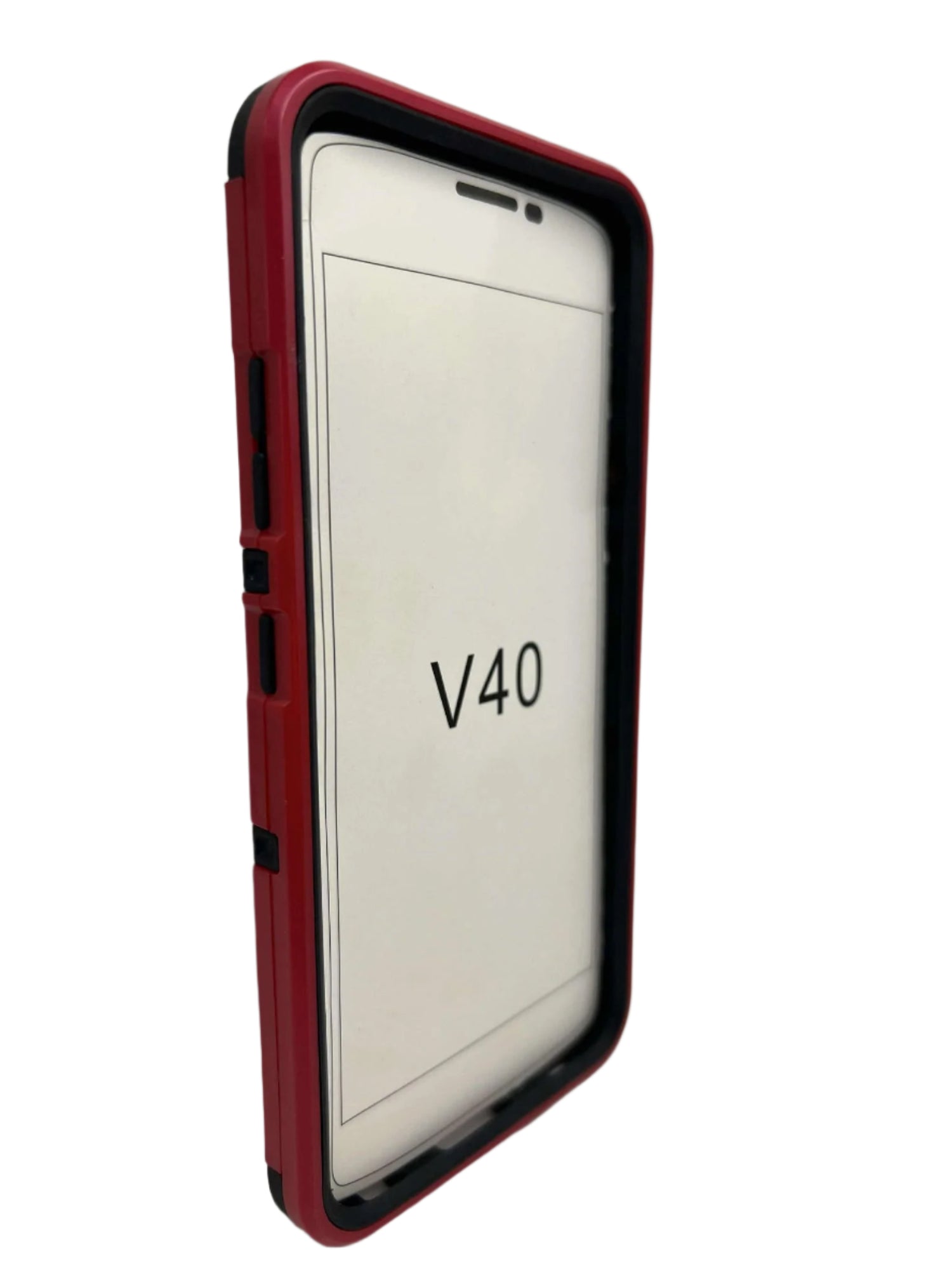 LG V40 Red and Black Phone Case with Stand and Belt Clip