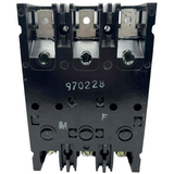 Black electrical circuit breaker with visible model number on a white background