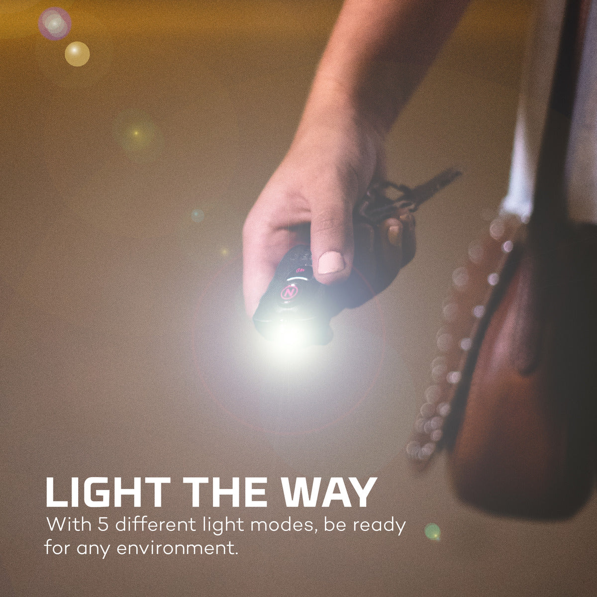NEBO MyPal 400 Lumen Rechargeable Keychain Light and 115dB Safety Alarm