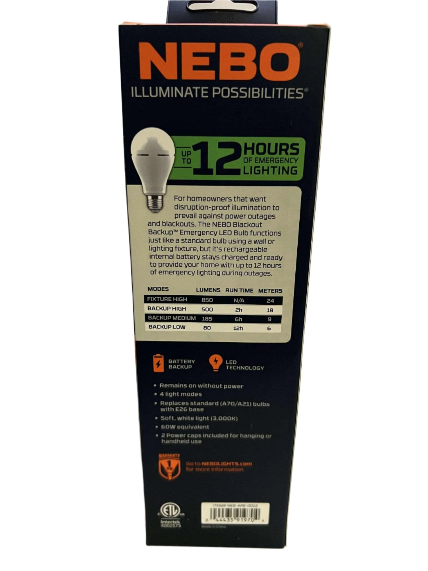 Nebo Blackout Backup Emergency Bulbs 2-Pack