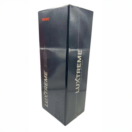 Dark gray box with 'Luxtreme' branding on a white background