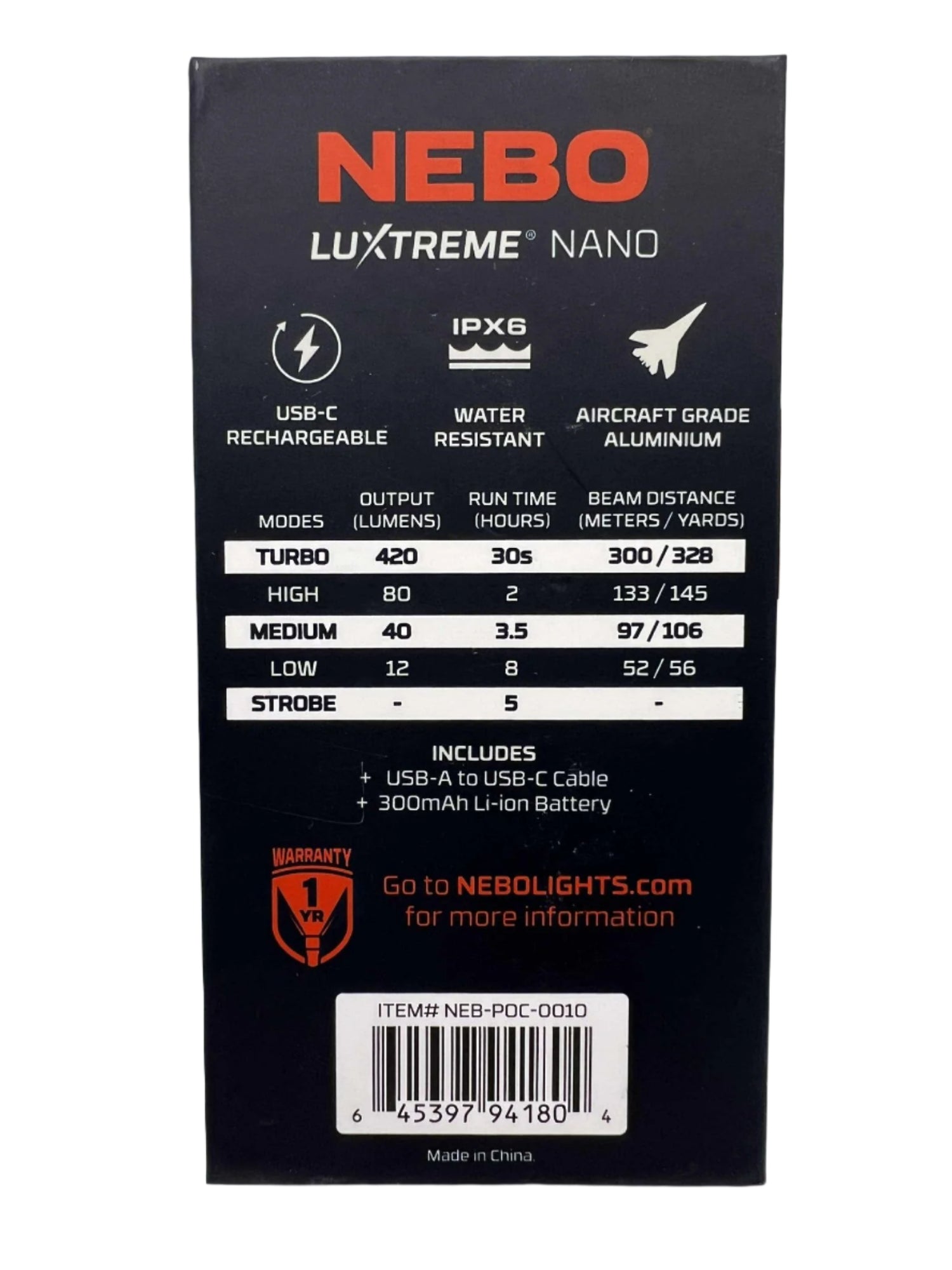 NEBO Luxtreme Nano Pocket Light with Keychain