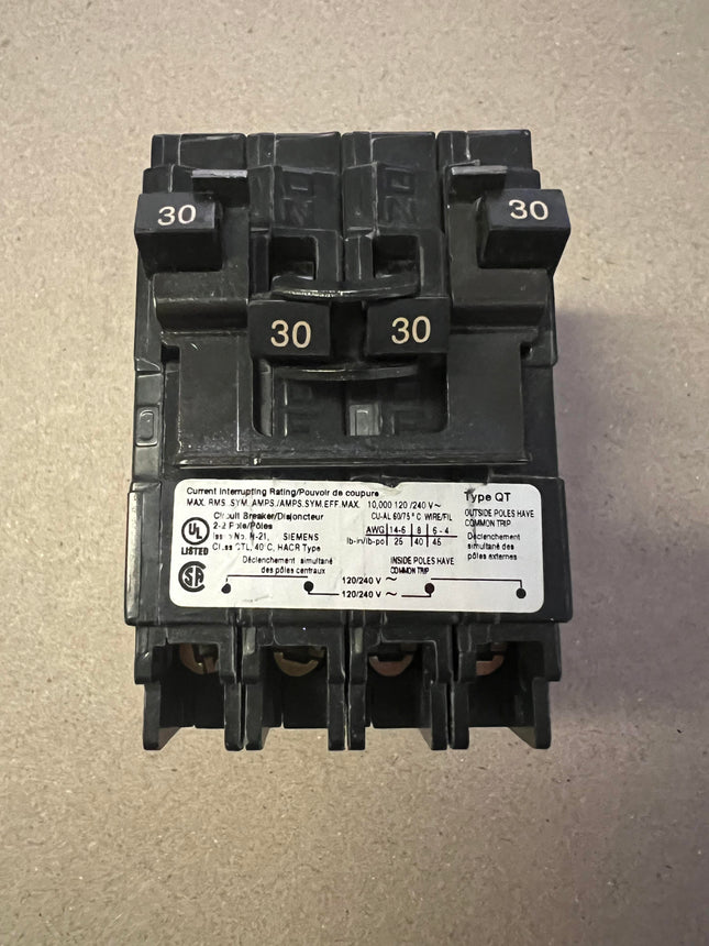 Siemens Q23030CT2 - 30 Amp Quad Circuit Breaker