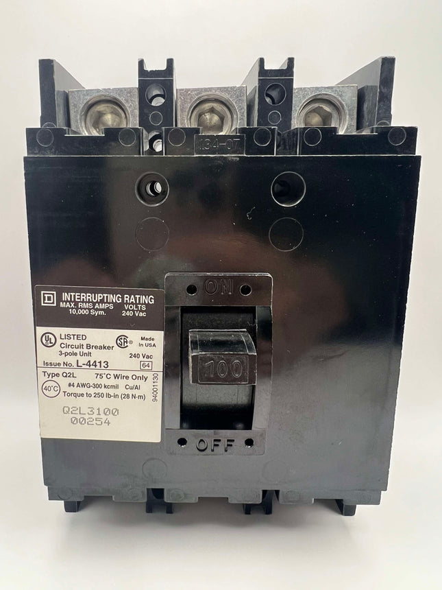 Square D Q2L3100 - 100 Amp Circuit Breaker