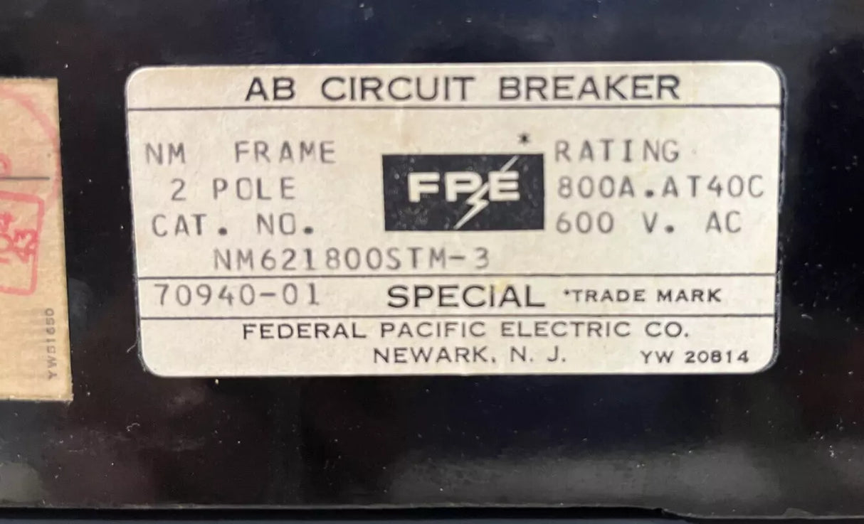 Reconditioned FPE 800 Amp Shunt Trip Circuit Breaker