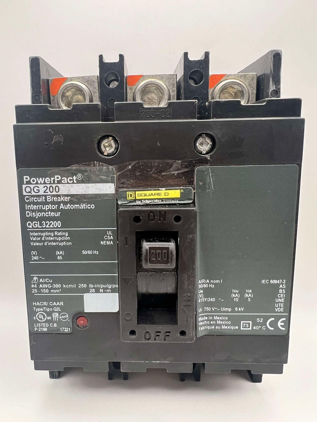 Square D QGL32200 - 200 Amp PowerPact Circuit Breaker