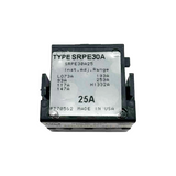Electrical component with label 'TYPE SRPE30A' on a white background