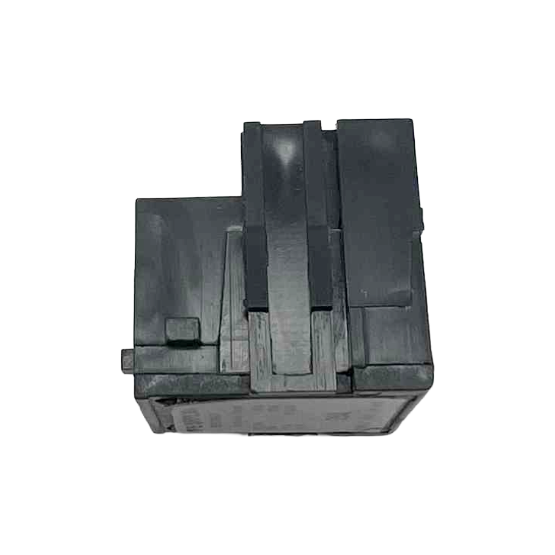 Stack of black rectangular objects on a white background