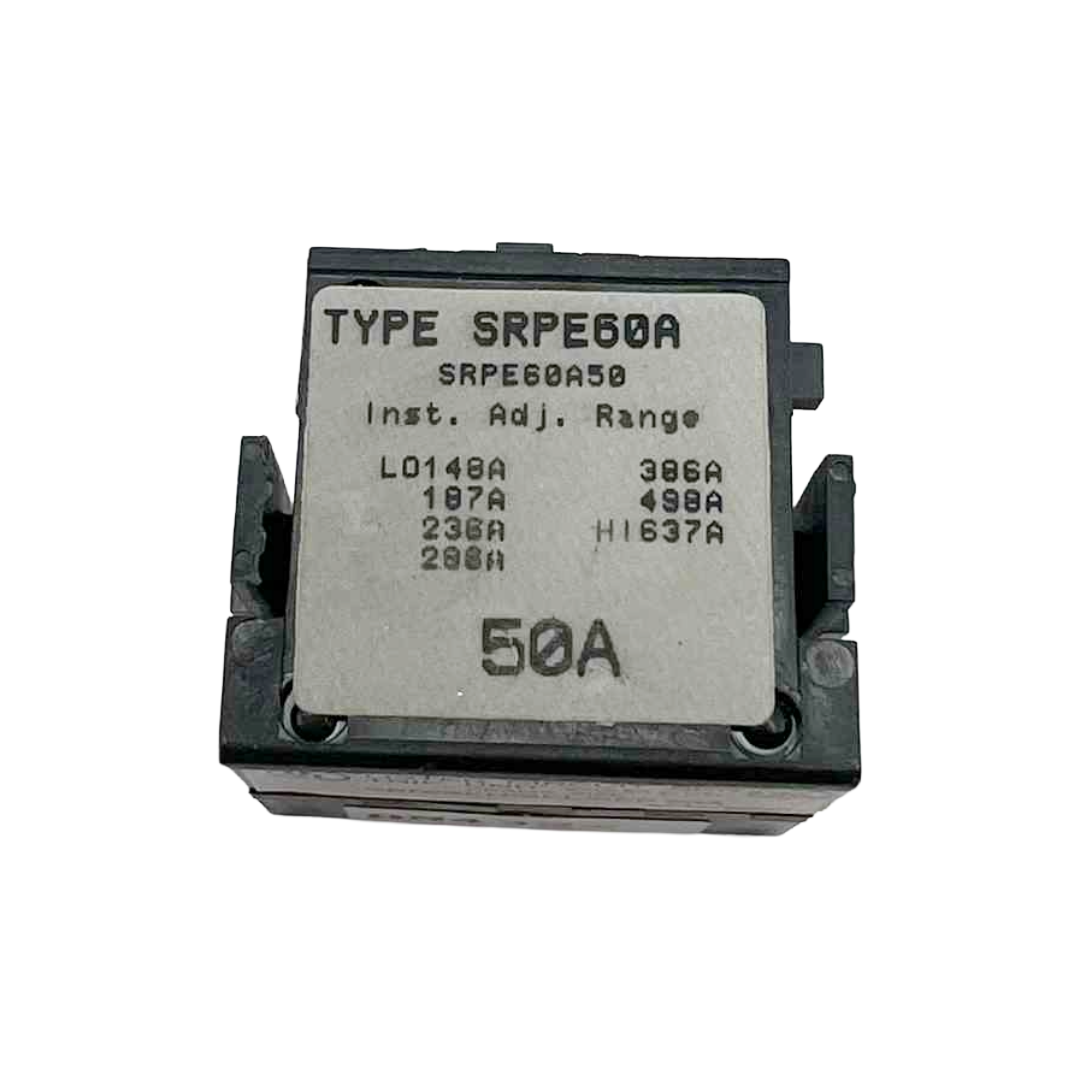 Electrical component with 'TYPE SRPE60A' label on a white background