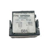 Electrical component with label 'TYPE SRPE60A' on a white background