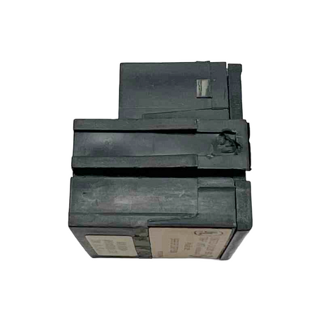 Set of black rectangular batteries on a white background