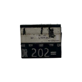 Electronic component with text and numbers on a white background
