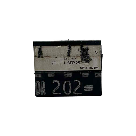 Electronic component with text and numbers on a white background
