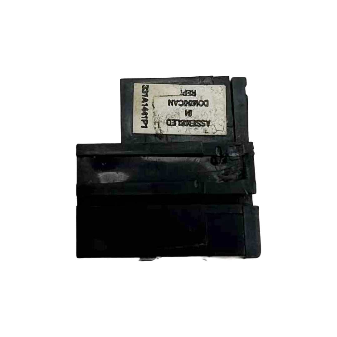 Black ink cartridge with visible text on a white background