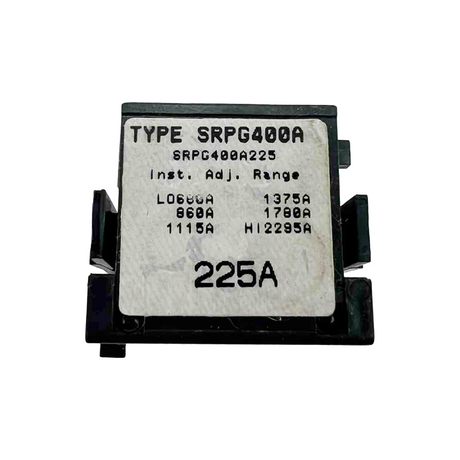 Electrical component with 'TYPE SRPG400A' label on a white background