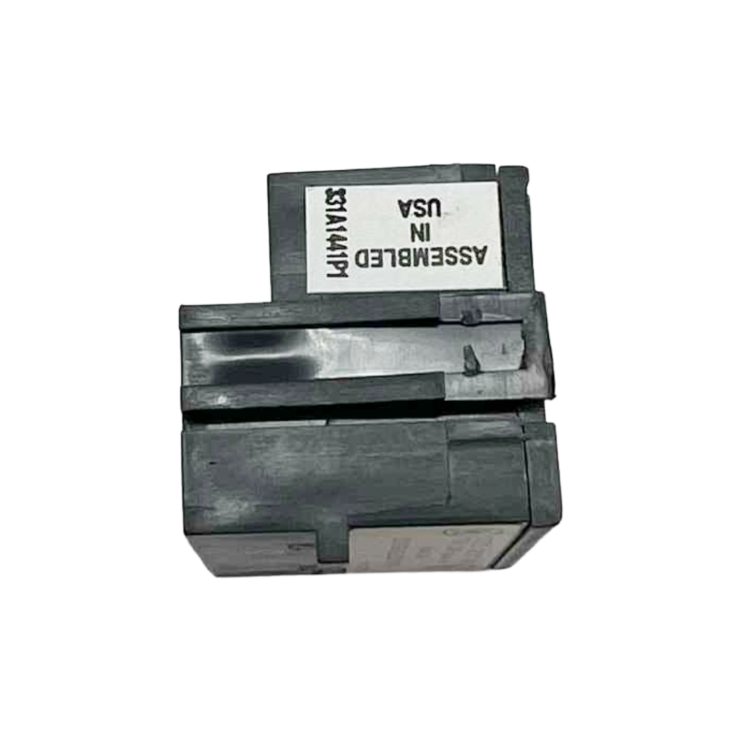 Metal component with 'Assembled in USA' label on a white background