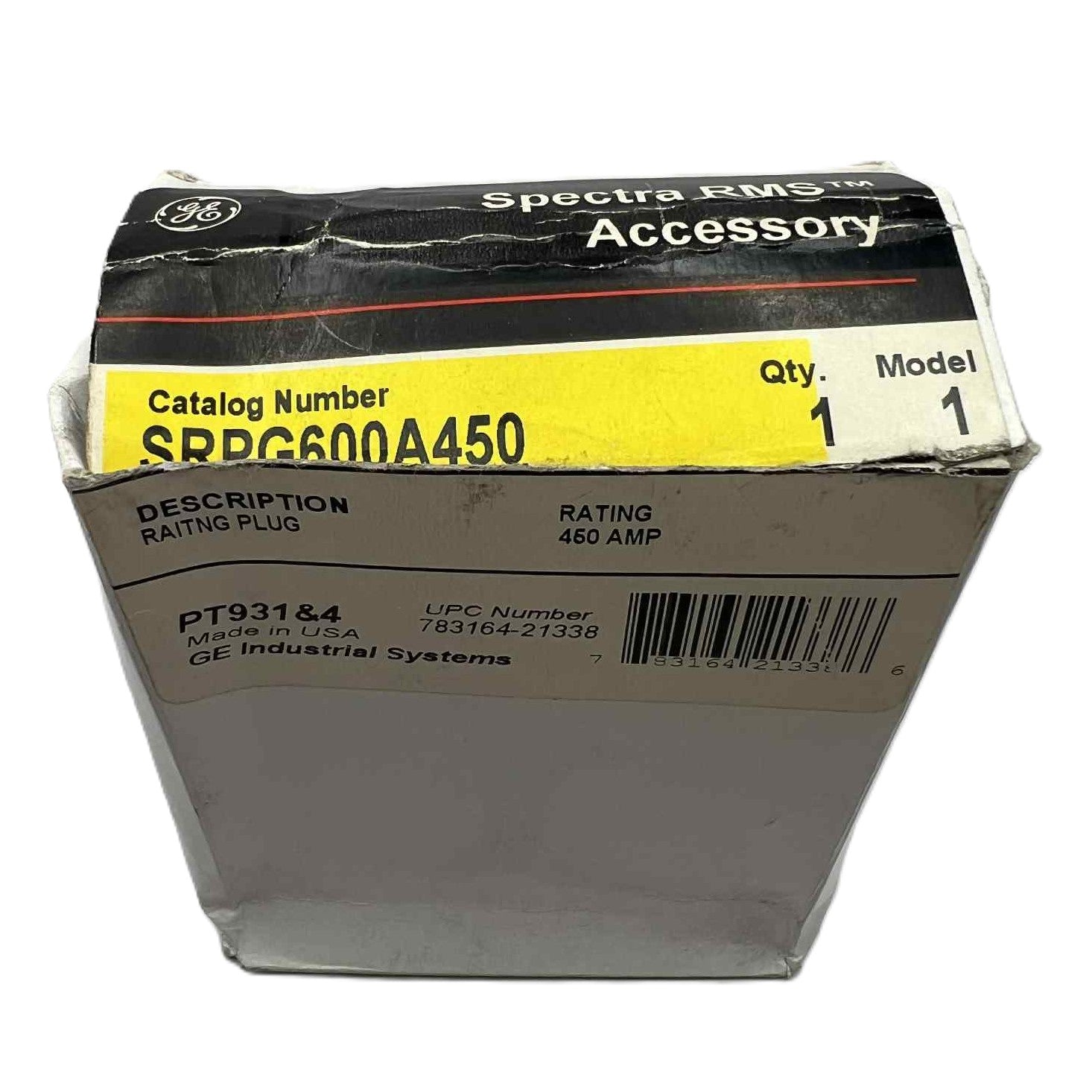 GE Spectra RMS accessory packaging with visible text and branding.