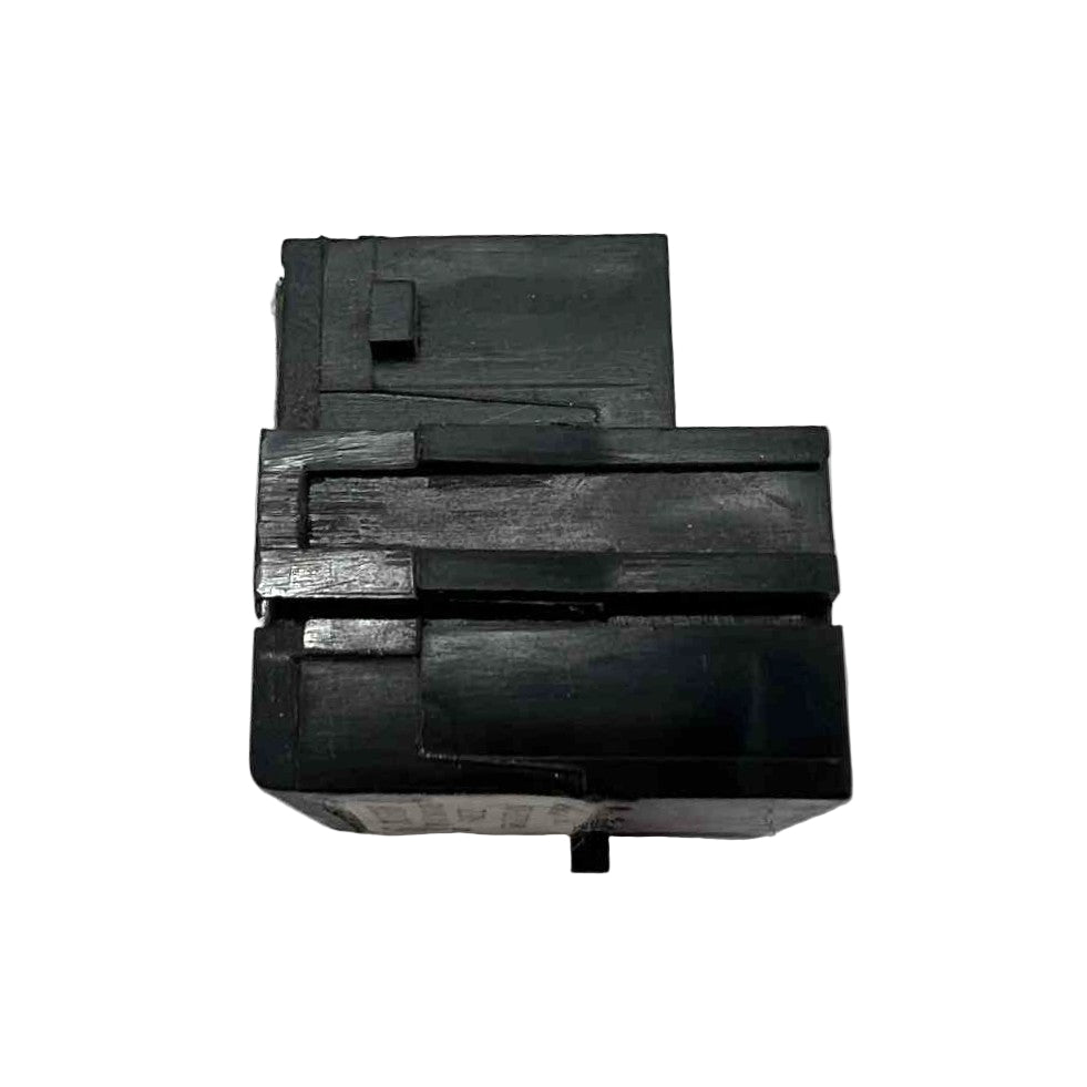 black plastic component on a white background