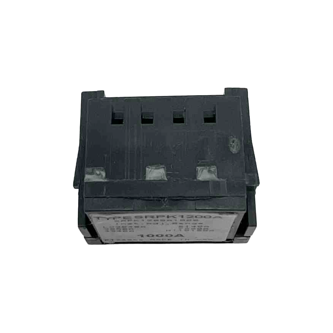 Black electronic component on a white background