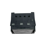 Black electronic component on a white background