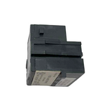 Black electrical breaker trip unit on a white background