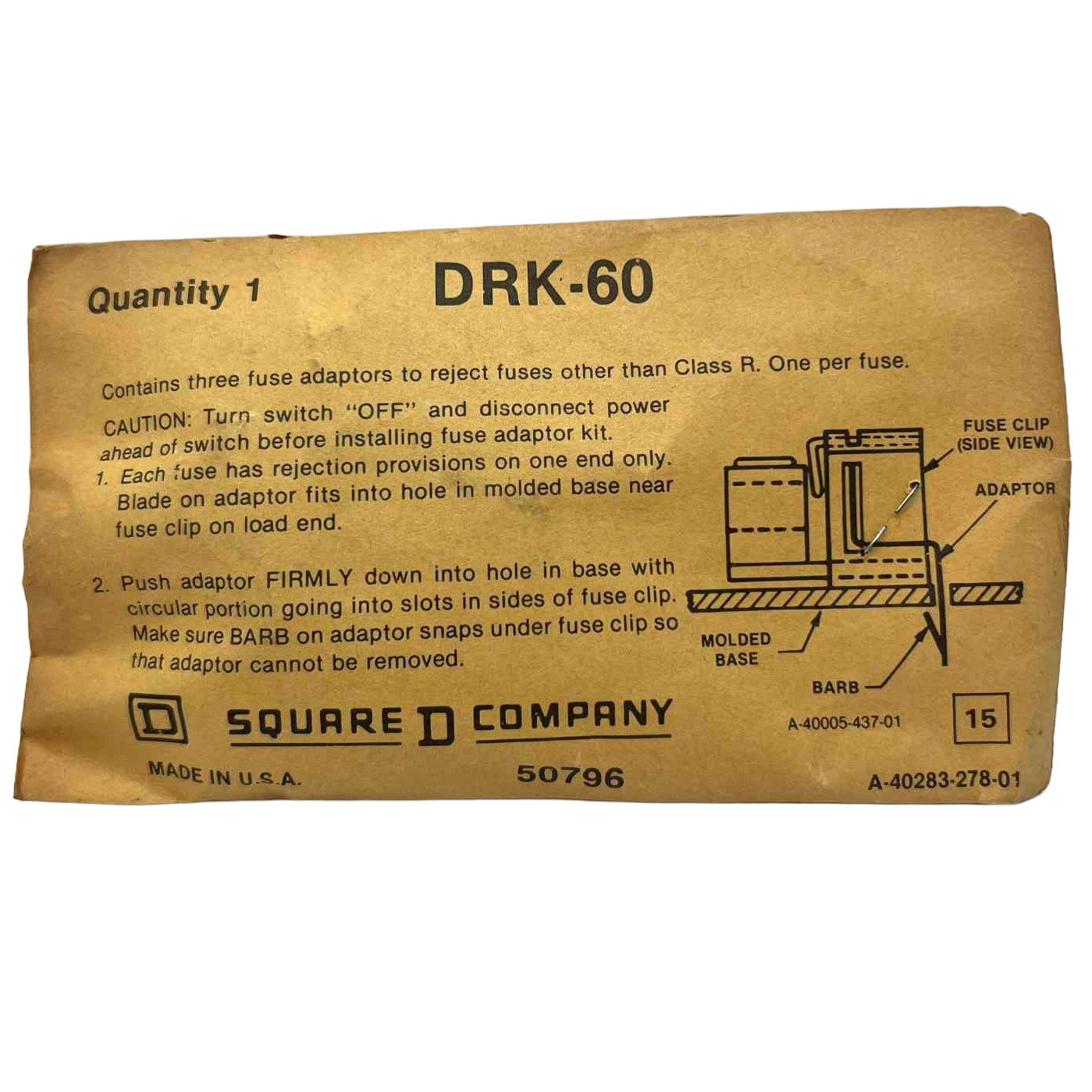 Schneider Electric DRK Class R Fuse Rejection Kit