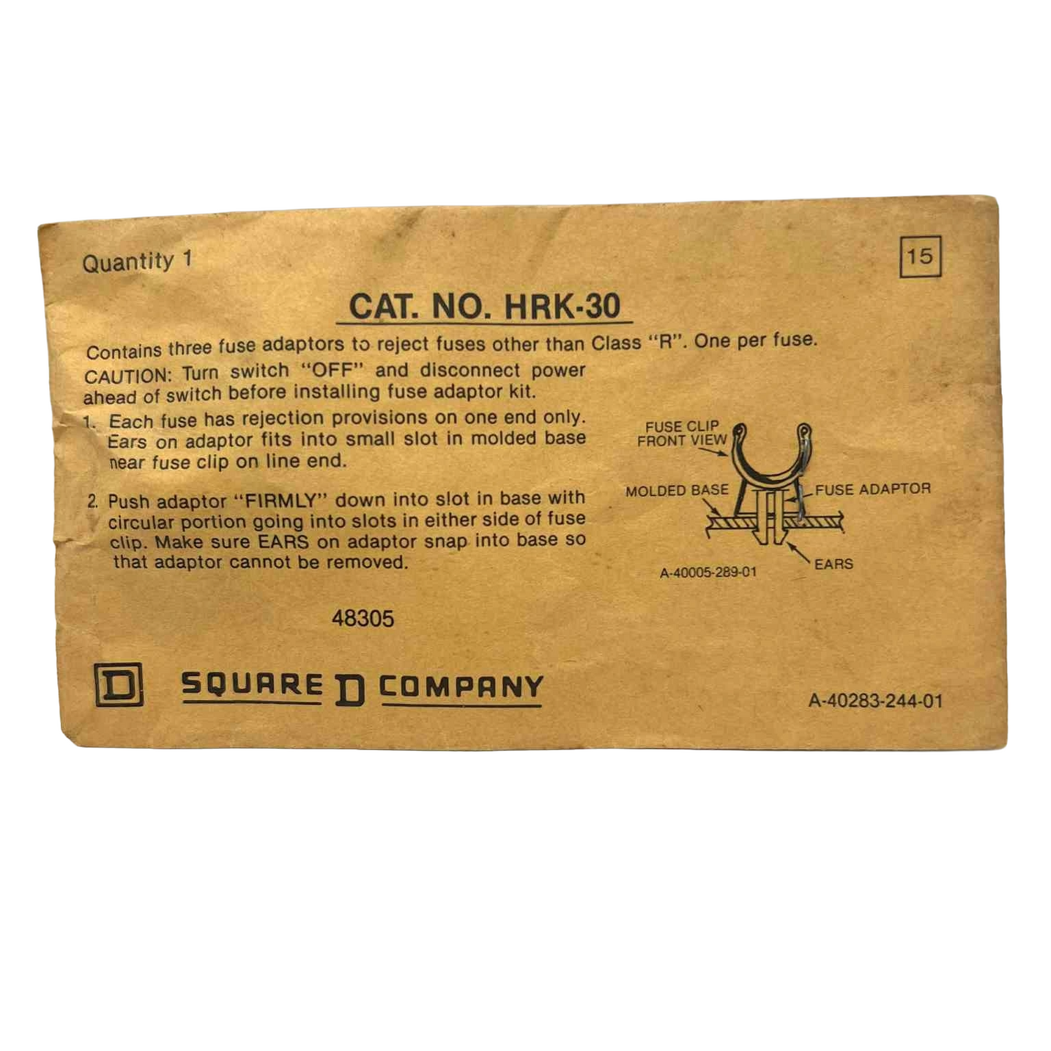 Schneider Electric HRK Type R, Fuse Rejection Kit