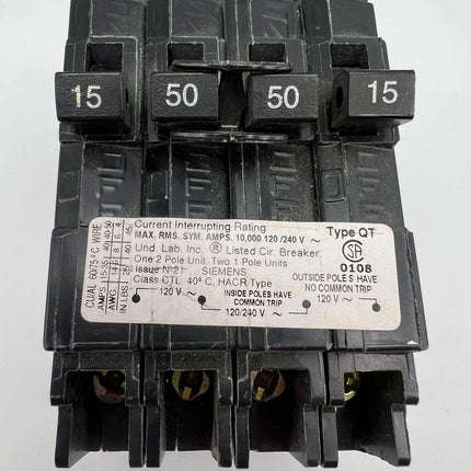 Siemens Q21550CT - 15 and 50 Amp Triplex Circuit Breaker