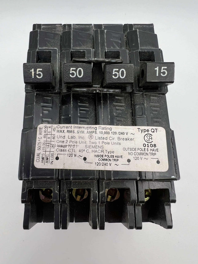 Siemens Q21550CT - 15 and 50 Amp Triplex Circuit Breaker