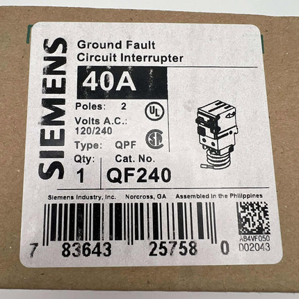 Siemens QF240 - 40 Amp Ground Fault Circuit Breaker