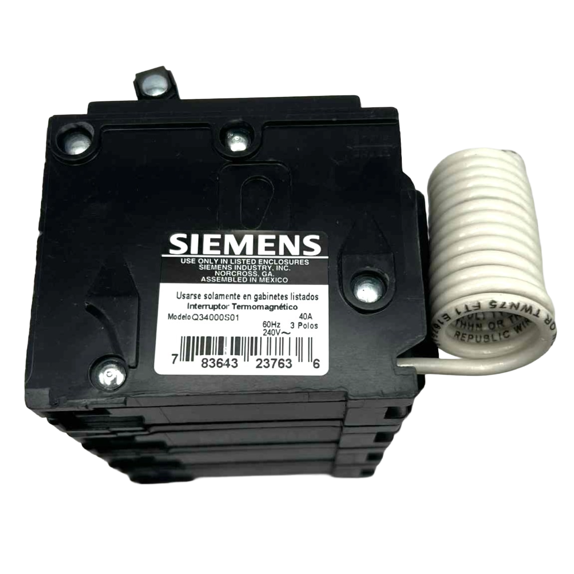 Siemens 40 Amp, 3 Pole Circuit Breaker with 120V Shunt Trip